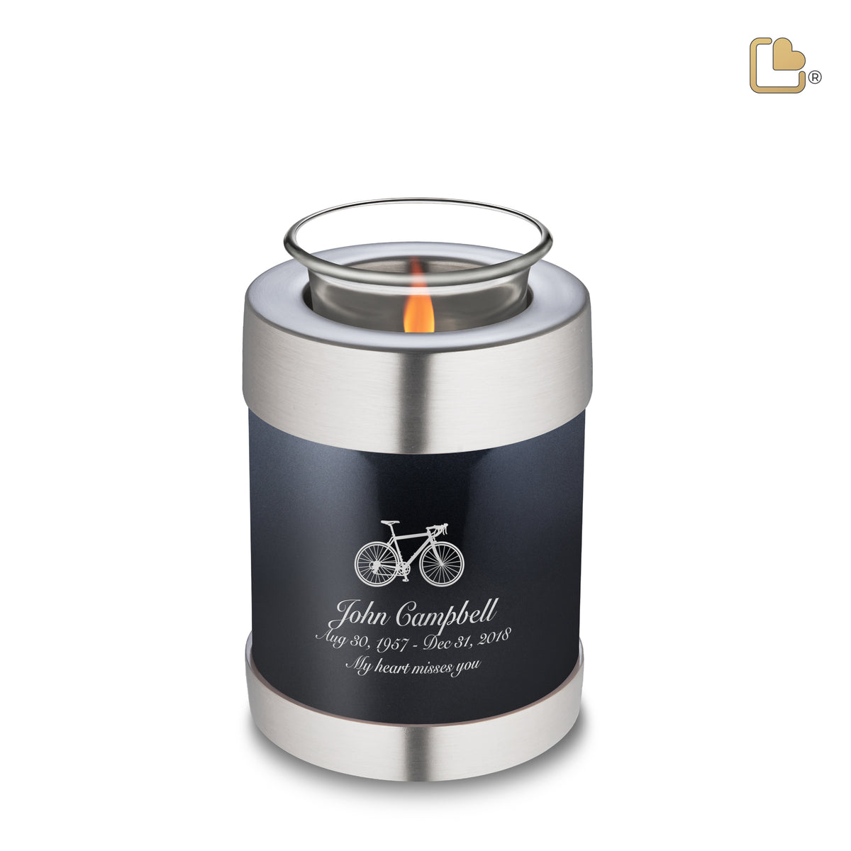 T650   Tealight Urn Midnight &amp; Bru Pewter