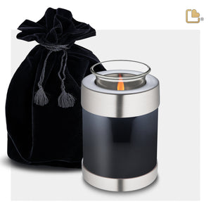 T650   Tealight Urn Midnight & Bru Pewter