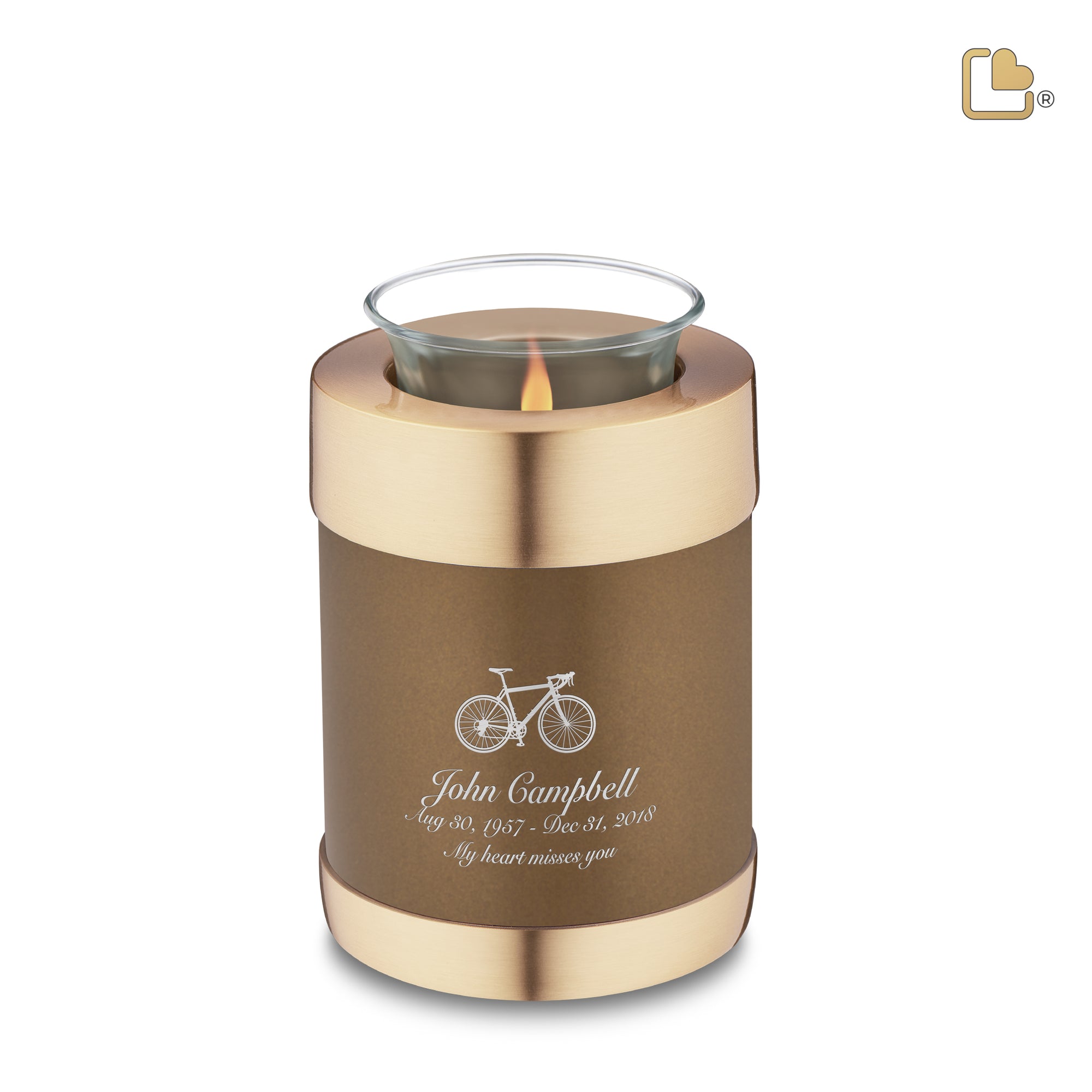 T651   Tealight Urn Bronze & Bru Gold