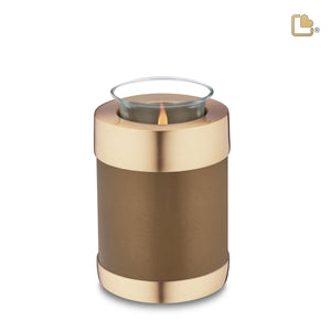 T651   Tealight Urn Bronze & Bru Gold