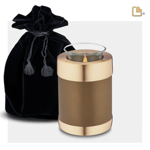 T651   Tealight Urn Bronze & Bru Gold