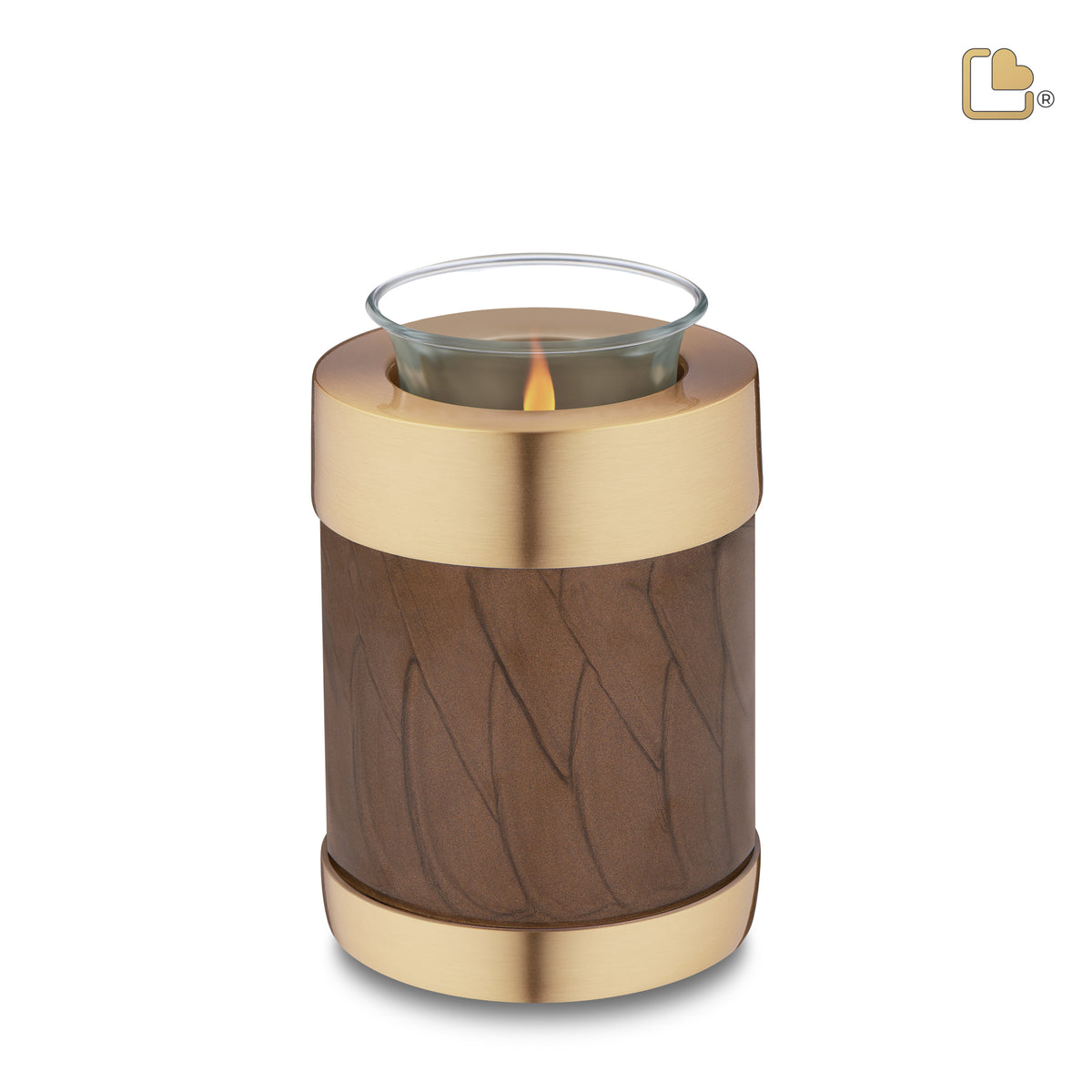 T652   Tealight Urn Pearl Bronze & Bru Gold