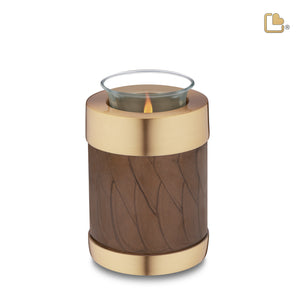 T652   Tealight Urn Pearl Bronze & Bru Gold