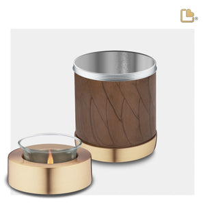 T652   Tealight Urn Pearl Bronze & Bru Gold