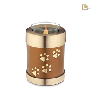 T654   Pet Tealight Urn Bronze & Bru Gold