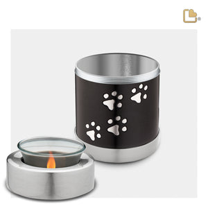 T655   Pet Tealight Urn Midnight & Bru Pewter