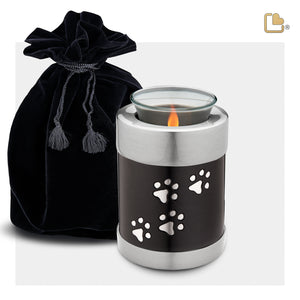 T655   Pet Tealight Urn Midnight & Bru Pewter