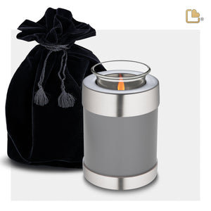 T661   Tealight Urn Slate & Bru Pewter