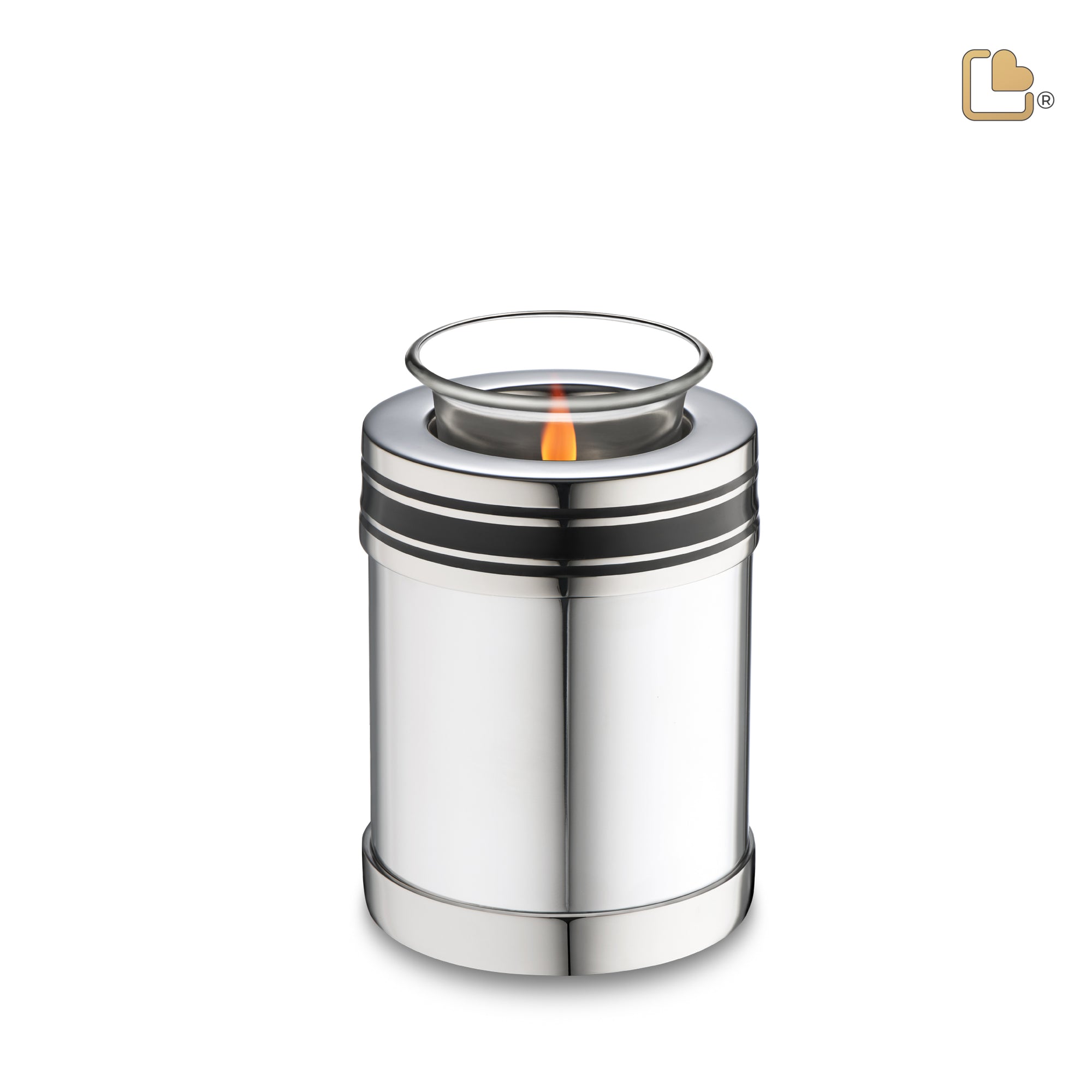 T669   ArtDeco Tealight Urn Pol Silver