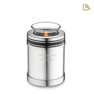 T669   ArtDeco Tealight Urn Pol Silver