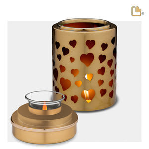 T710   Reflections of Love Tealight Urn Bru Gold