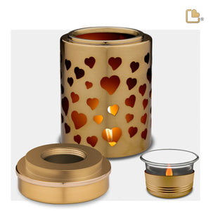 T710   Reflections of Love Tealight Urn Bru Gold