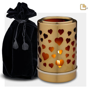 T710   Reflections of Love Tealight Urn Bru Gold