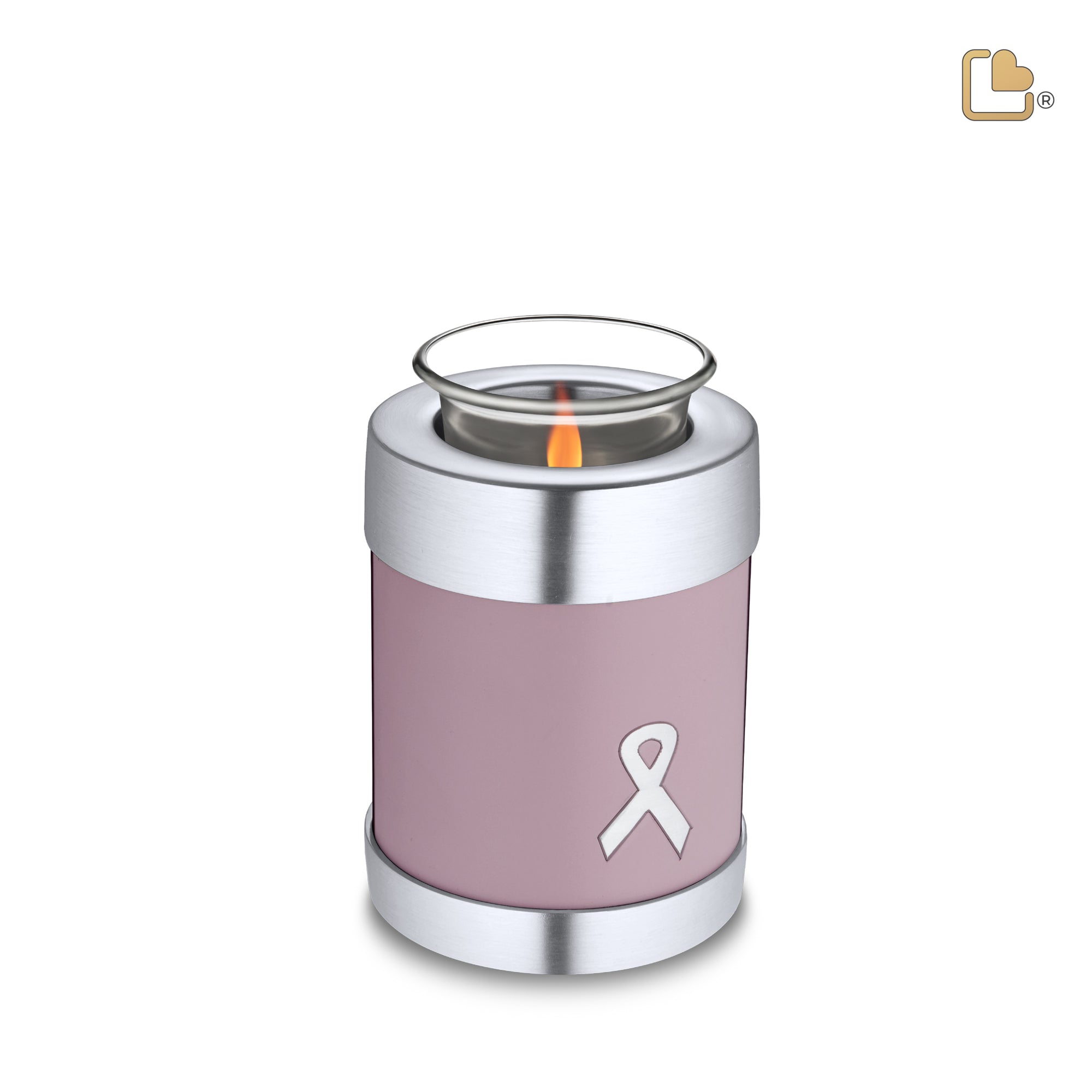 T900   Awareness Tealight Urn Pink & Bru Pewter