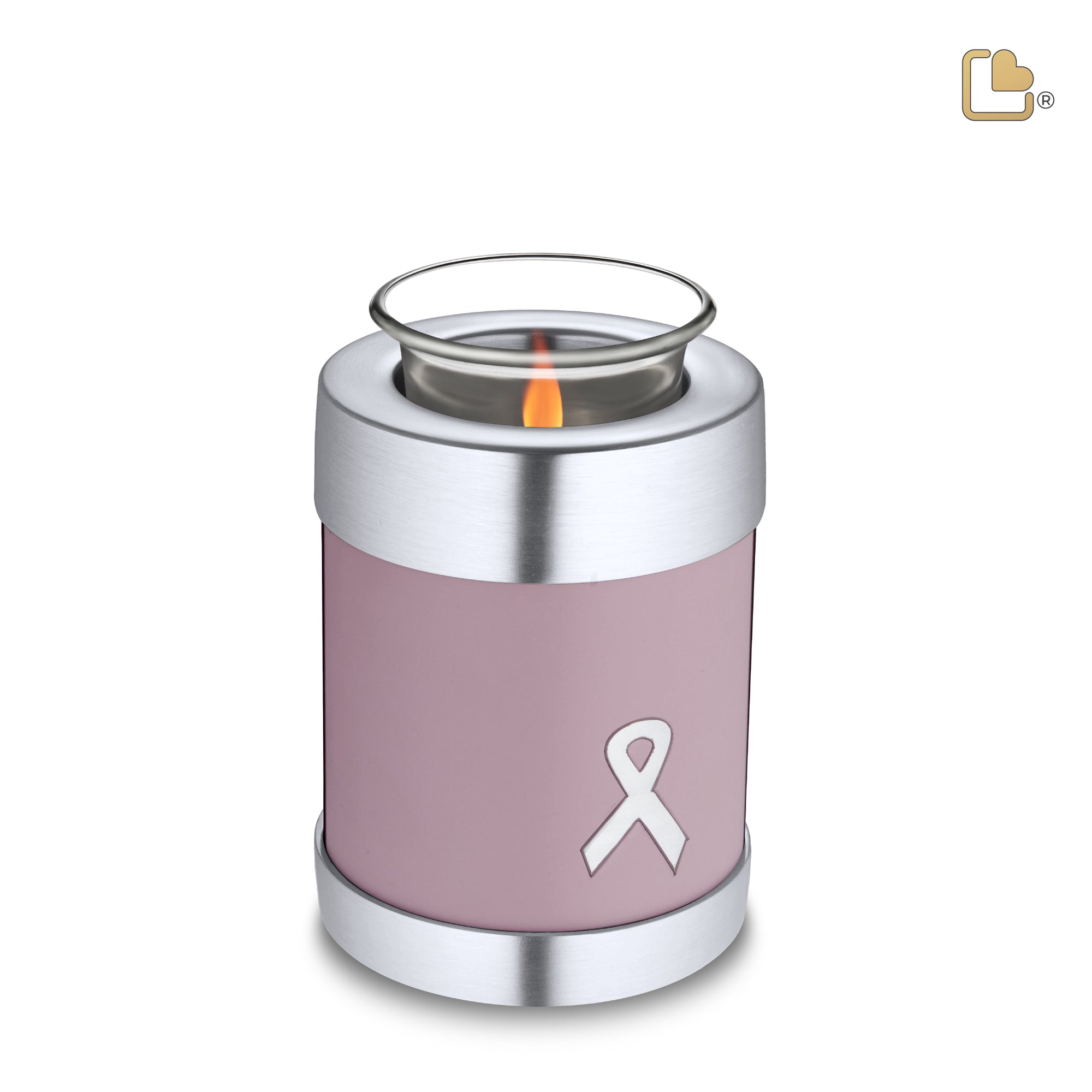 T900   Awareness Tealight Urn Pink & Bru Pewter
