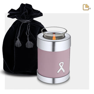 T900   Awareness Tealight Urn Pink & Bru Pewter