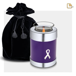 T901   Awareness Tealight Urn Purple & Bru Pewter