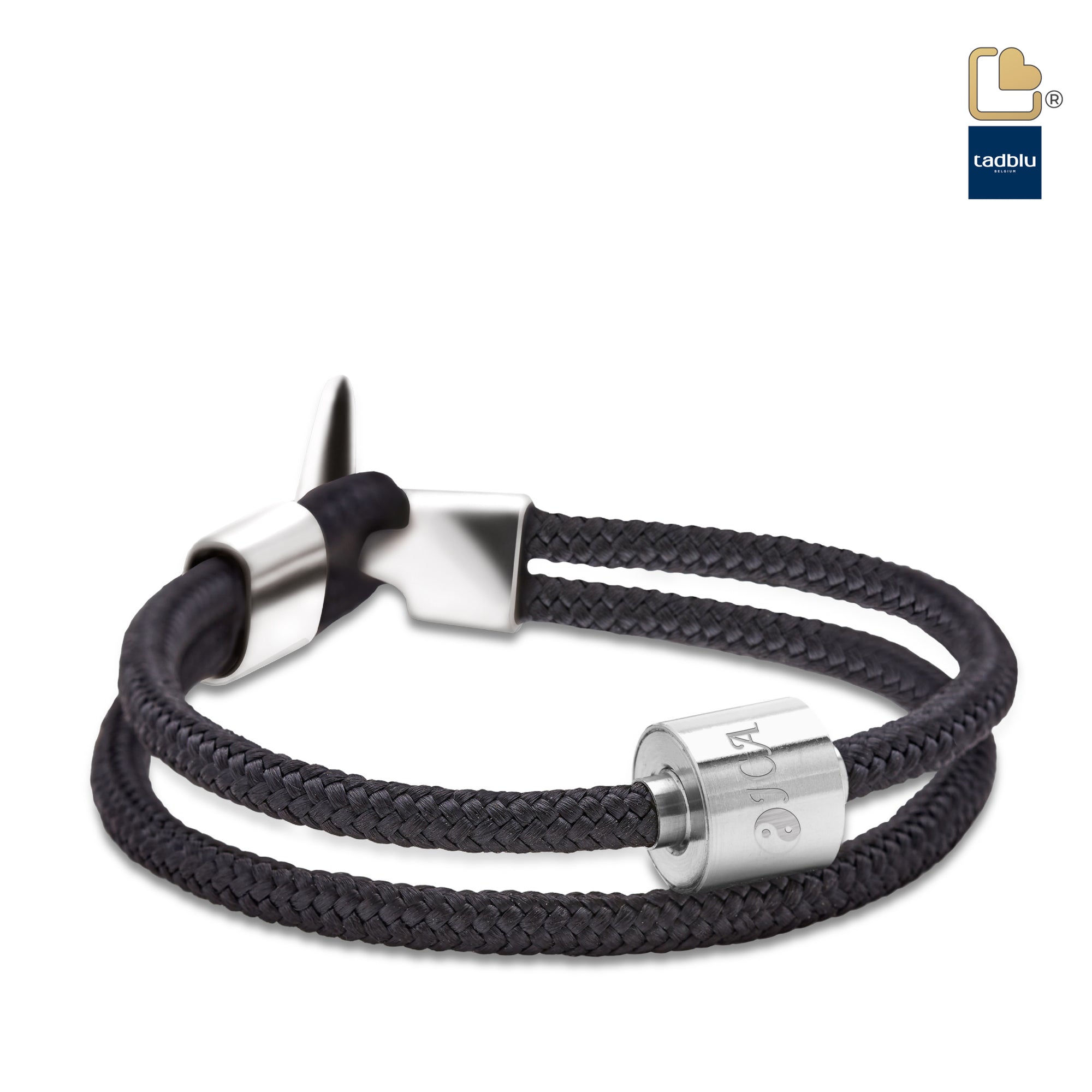 TB-BC1-L   Memento Bracelet (L)  Cord Brushed Ashes Bead Black