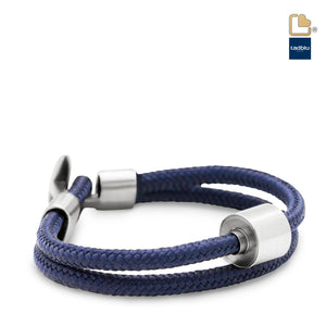 TB-BC12-L   Memento Bracelet (L)  Cord Brushed Ashes Bead Navy Blue