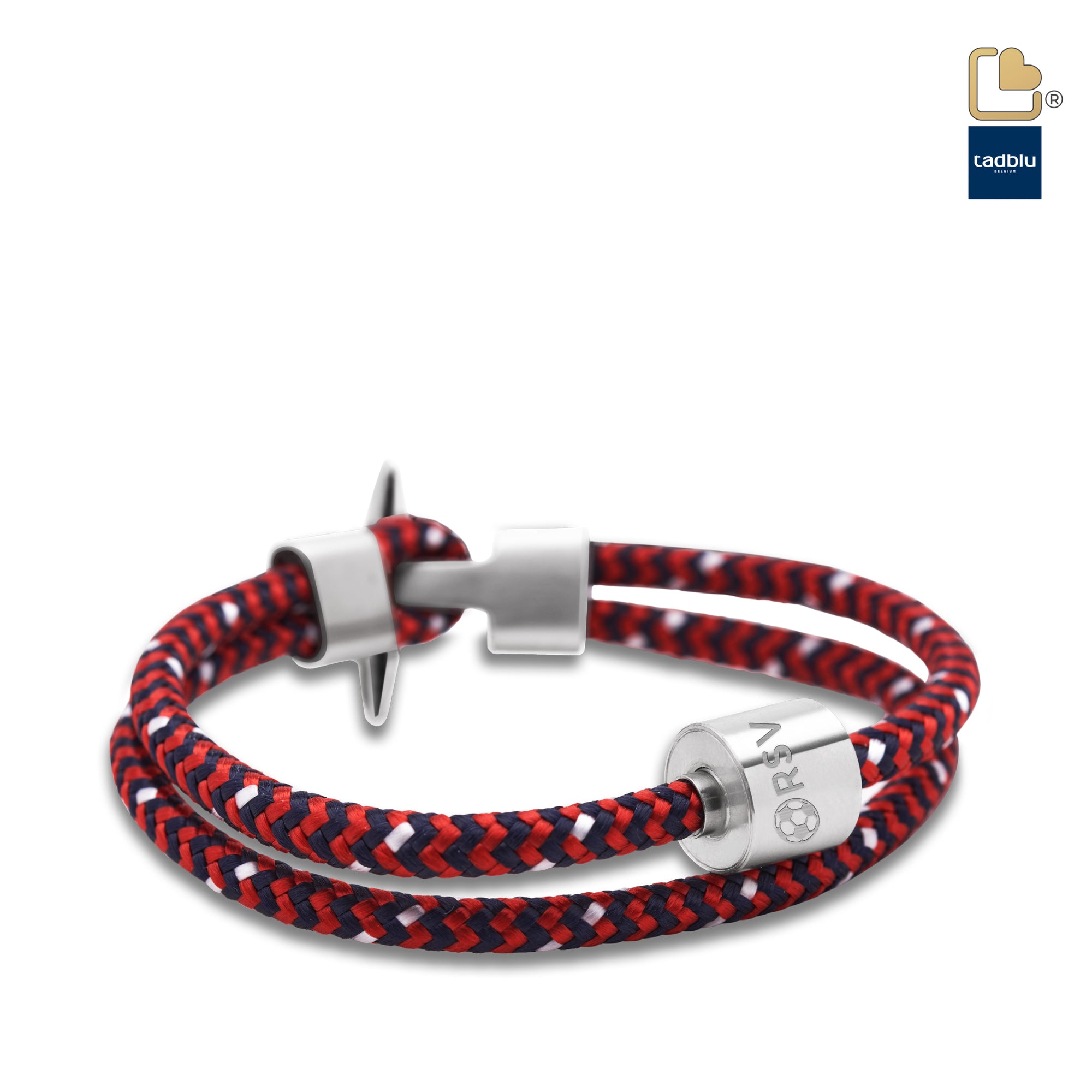 TB-BC9-L   Memento Bracelet (L)  Cord Brushed Ashes Bead Red-Black