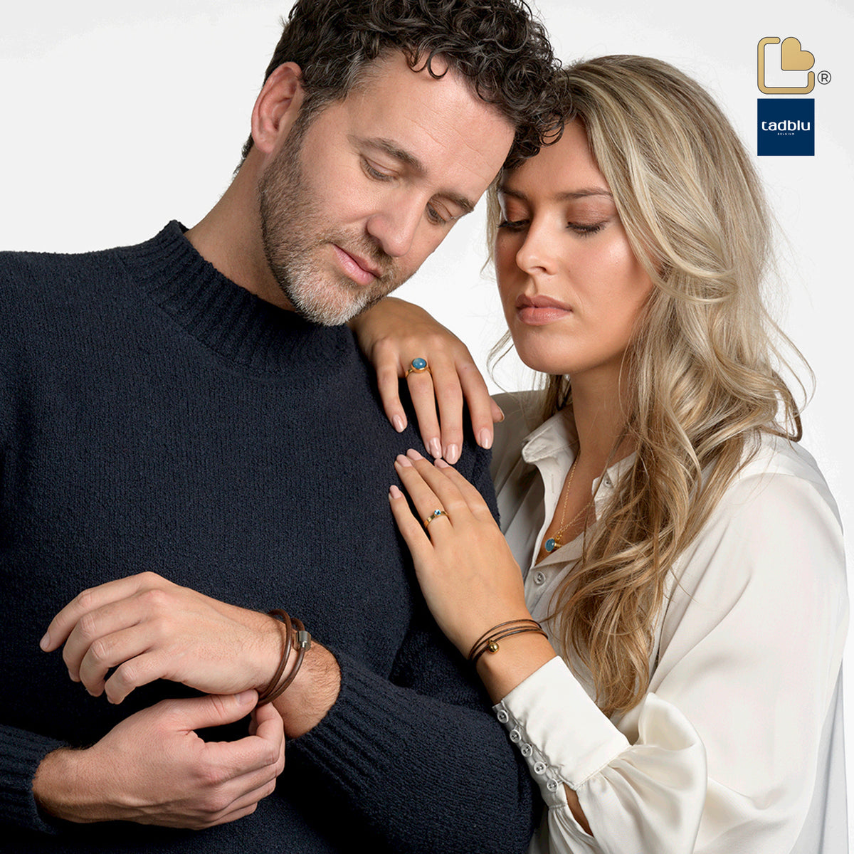 TB-BL2-L   Memento Bracelet (L)  Smooth Leather Brushed Ashes Bead Brown